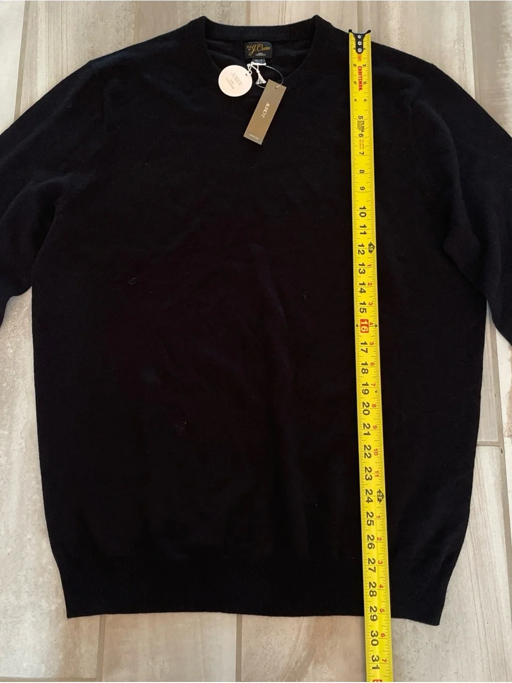 NWT J. CREW Cashmere Crewneck Sweater Black Men’s Size XL-T $158 Preppy